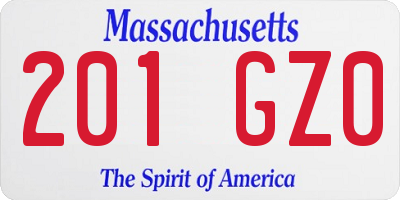 MA license plate 201GZ0