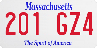 MA license plate 201GZ4