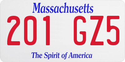 MA license plate 201GZ5