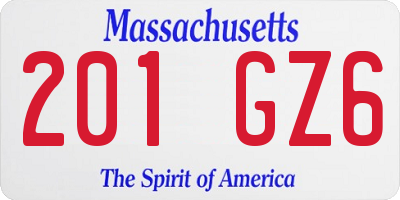 MA license plate 201GZ6