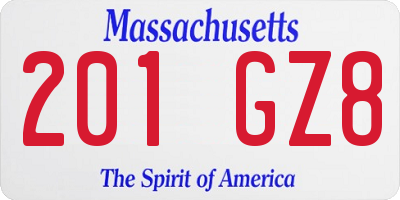 MA license plate 201GZ8