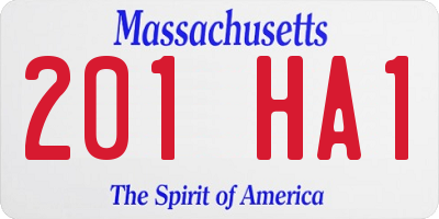 MA license plate 201HA1