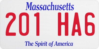 MA license plate 201HA6