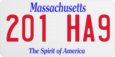 MA license plate 201HA9