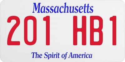 MA license plate 201HB1