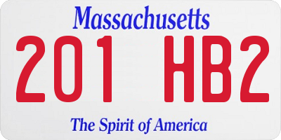 MA license plate 201HB2