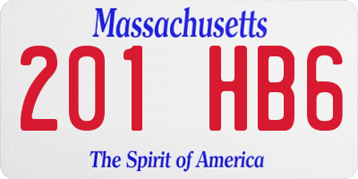 MA license plate 201HB6
