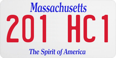 MA license plate 201HC1