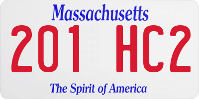 MA license plate 201HC2