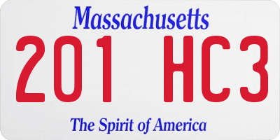 MA license plate 201HC3