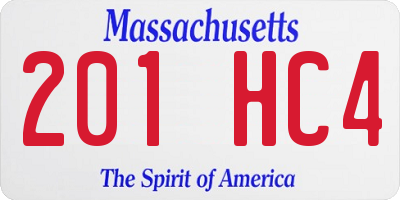 MA license plate 201HC4