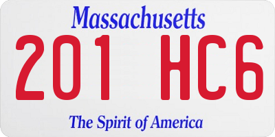MA license plate 201HC6