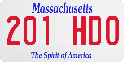 MA license plate 201HD0