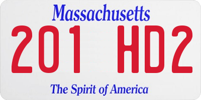 MA license plate 201HD2