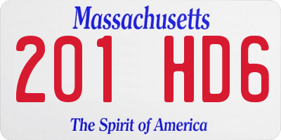 MA license plate 201HD6