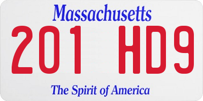 MA license plate 201HD9