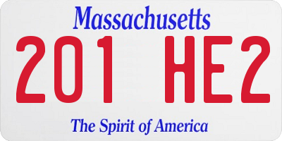 MA license plate 201HE2
