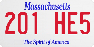 MA license plate 201HE5