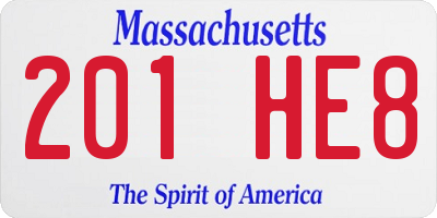 MA license plate 201HE8