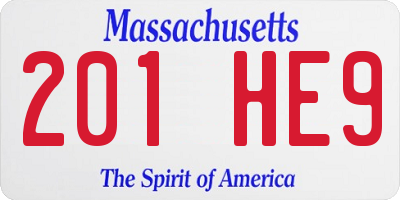 MA license plate 201HE9