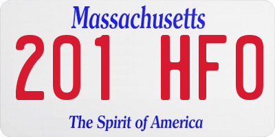 MA license plate 201HF0