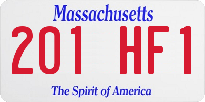 MA license plate 201HF1