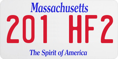 MA license plate 201HF2