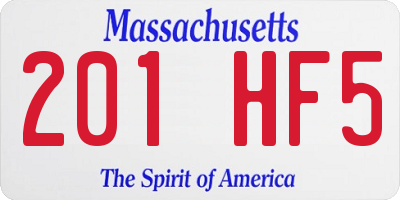 MA license plate 201HF5