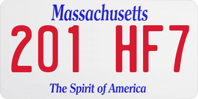 MA license plate 201HF7