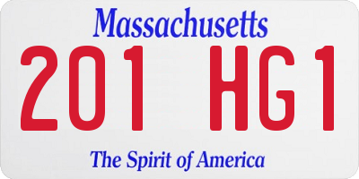 MA license plate 201HG1