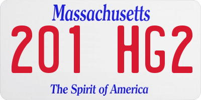 MA license plate 201HG2