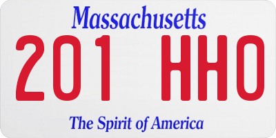 MA license plate 201HH0