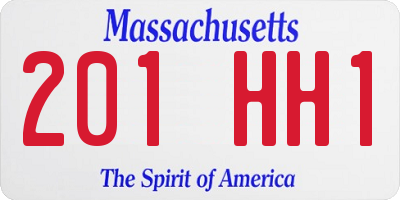 MA license plate 201HH1