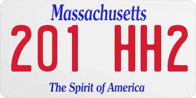 MA license plate 201HH2