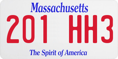 MA license plate 201HH3