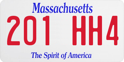 MA license plate 201HH4
