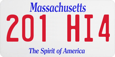 MA license plate 201HI4