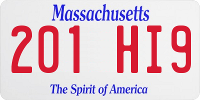 MA license plate 201HI9