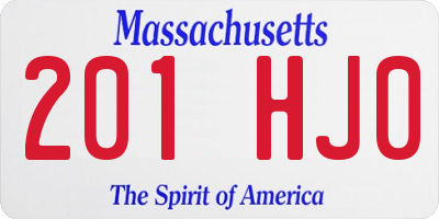 MA license plate 201HJ0