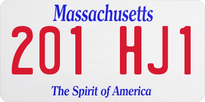 MA license plate 201HJ1