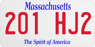 MA license plate 201HJ2