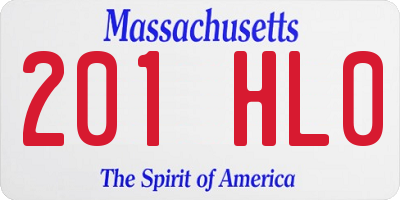 MA license plate 201HL0