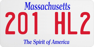 MA license plate 201HL2