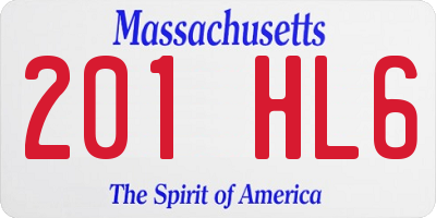 MA license plate 201HL6