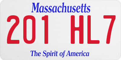 MA license plate 201HL7