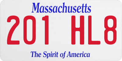 MA license plate 201HL8