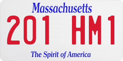 MA license plate 201HM1