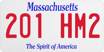 MA license plate 201HM2
