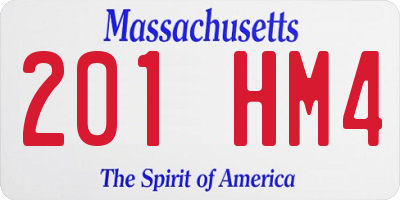 MA license plate 201HM4