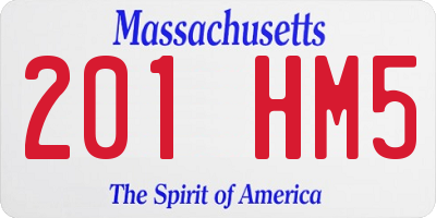 MA license plate 201HM5